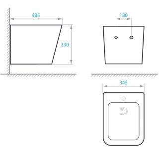 Биде Koller Pool Kvadro KR-0485-B подвесное